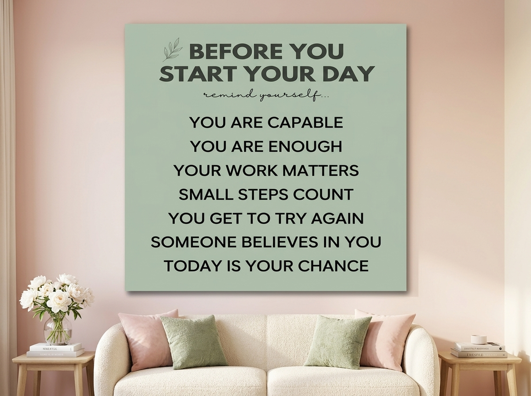 Before You Leave motivational typography canvas wall art for living room entryway