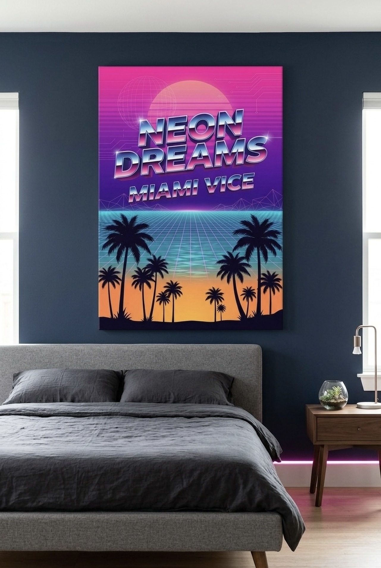 Leopard Print Canvas Wall Art terracotta animal print decor on gray wall