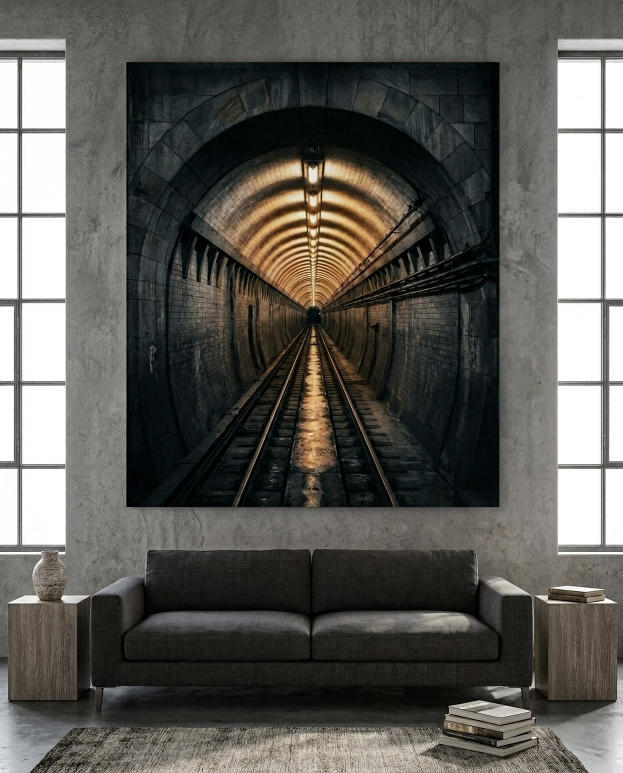 architectural photography wall art as rental focal wall