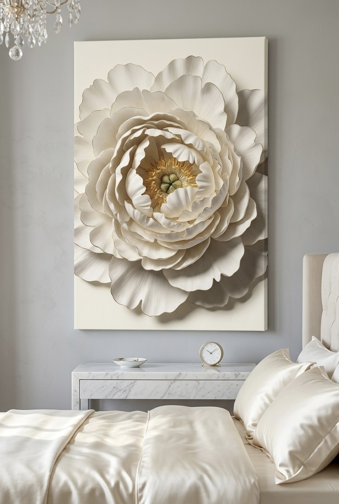 Aurora borealis northern lights over mountain landscape canvas art in a living room