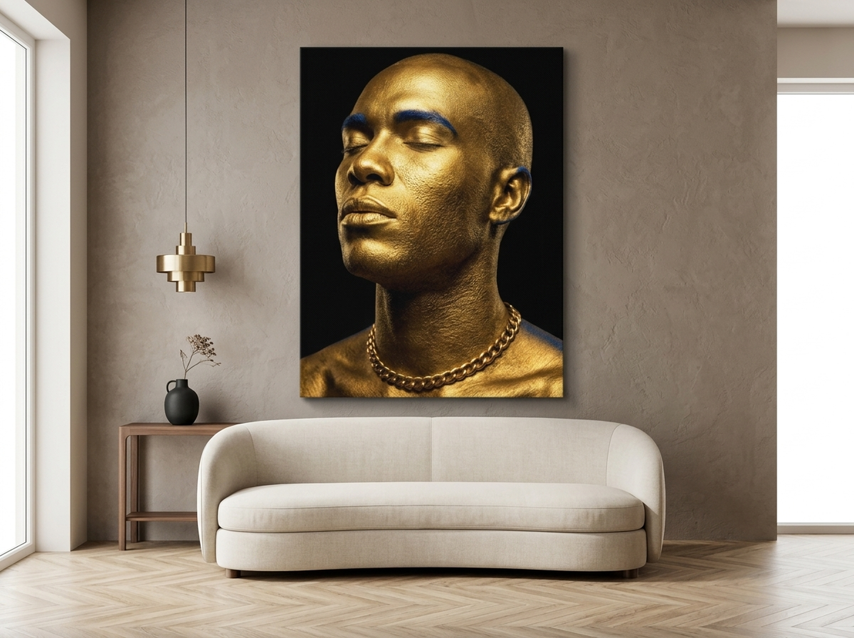 Gold King Portrait Canvas Wall Art editorial metallic black decor luxury print