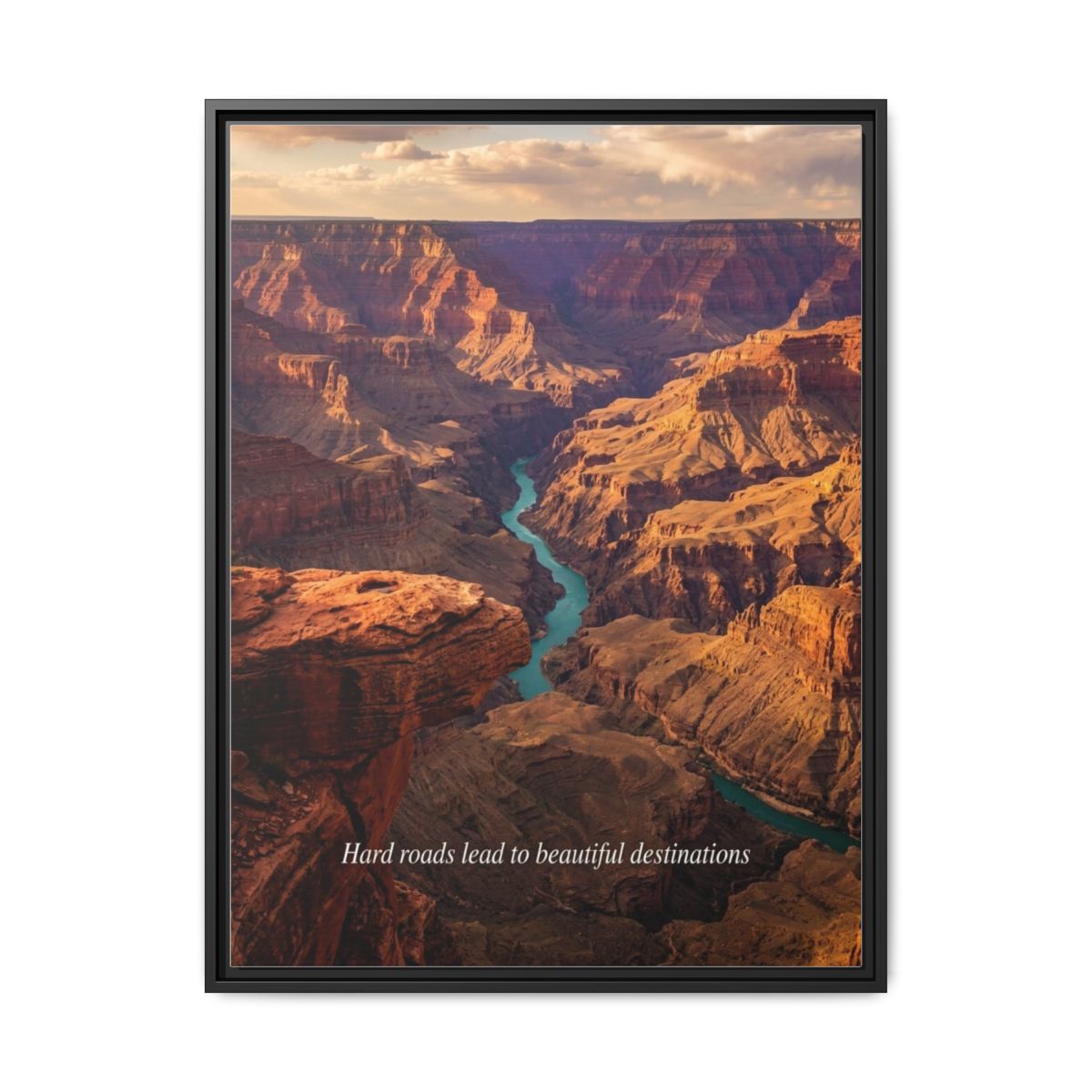 Canyon Canvas Wall Art featuring aerial desert landscape in terracotta and amber tones